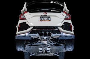 Honda Civic Type R Performance Exhaust - AWE Tuning - Cat Back, Touring Edition, Triple Diamond Black Tips, 180 Technology - Diamond Black - `17-`27
